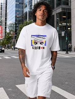 Pánské bavlněné tričko oversize s potiskem FashionStreet NX1037R