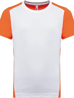 Kariban ProAct PA 4016 Dětské kontrastní sportovní tričko 20.4016 white/fluorescent orange
