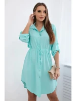 Šaty se zapínáním na knoflíky a zavazováním v pase mincovna