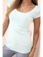 Dámská klasická bavlněná blůza s krátkým rukávem modrá