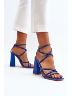 Moderní Sandály Na Podpatku Modré Josette