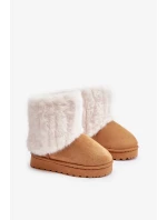 Dětské Kotníkové Sněhule S Kožešinou Camel Crisie Dětské Kotníkové Sněhule S Kožešinou Camel Crisie