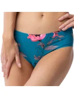 Dámské kalhotky simple classic Wild Rose petrolejové se vzorem - Julimex Dámské kalhotky simple classic Wild Rose petrolejové se vzorem - Julimex