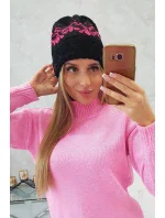 Dámská čepice Kira K374 black+pink Dámská čepice Kira K374 black+pink