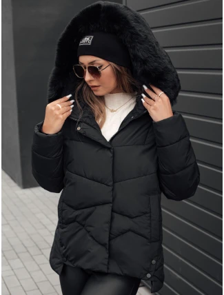 Dámská prošívaná zimní bunda FIXMIX s kapucí černá FashionStreet TY4672