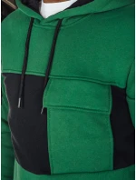 Pánská tmavě zelená mikina s kapucí FashionStreet BX5910 Pánská tmavě zelená mikina s kapucí FashionStreet BX5910