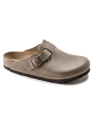 Dámské/pánské žabky Birkenstock Boston Tabacco Brown z olejované kůže úzké úzké (0960813)
