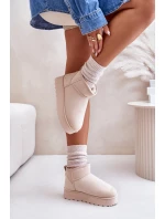 Dámské Sněhule Na Platformě Zateplené Kožíškem Světle Béžové Xamella