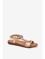 Dámské Ploché Sandály S Pletenými Pásky A Ozdobou Artiker 56C1316 Zlaté