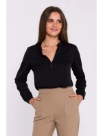 S375 Halenka s dlouhými rukávy - černá