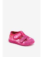 Dětské papuče na suchý zip – růžové Reathiana (s motivem srdíček)