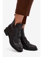 Dámské kotníkové boty zateplené s ozdobným detailem Briselda – černé