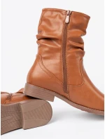 Exkluzívní Karmelowy  kotníčkové boty dámské na plochém podpatku