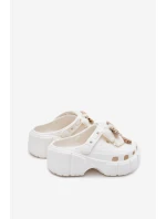 Dětské Dívčí Pantofle Z Pěny S Mašlí A Ozdobami Bílé Selvana