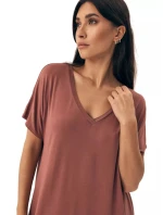 Dámská noční košilka 43041 Noves brown - HENDERSON