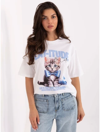 Tričko D12083AI02799A bílé a modré