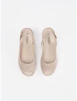 Exkluzívní sandály dámské hnědé na klínku Exkluzívní sandály dámské hnědé na klínku