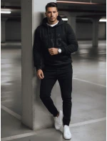 Pánská zateplená mikina s kapucí černá FashionStreet BX5934