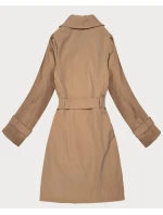 Płaszcz damski typu trencz z paskiem Goodlookin ciemny beżowy (KK60417-4#)