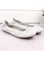 Kožená pohodlná polobotka Rieker W RKR649 bílá