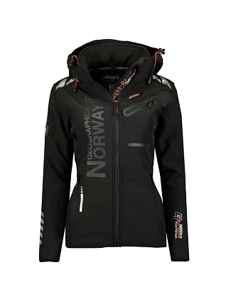 Dámská softshellová bunda Geographical Norway Reine Femme – sportovní outdoorová, černá (WW2621F-GN-BLACKBLACK)