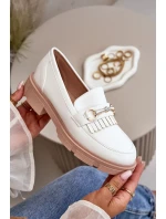 Dámské Mokasíny S Ozdobou Eko Kožené Bílé Tialorae