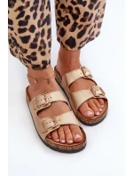 Dámské sandály se zlatými přezkami Fronila