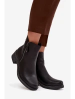 Dámské kotníkové boty na klínu s vyhříváním Černé Kalivana