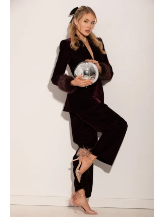 Lodičky na podpatku s peřím špinavě růžové Caelina