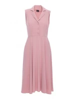 S409 Košilové šaty ve fitted střihu - pudrové S409 Košilové šaty ve fitted střihu - pudrové