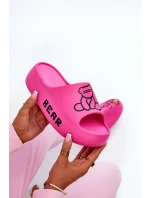 Dámské pěnové pantofle na masivní podrážce s medvídkem Fuchsia Lamira