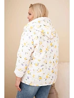 Dámská jarní bunda Plus Size s drobným květinovým vzorem žlutá