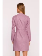 M871 Zavinovací šaty z tvídu - marsala M871 Zavinovací šaty z tvídu - marsala