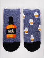 Yoclub Kotníkové vtipné bavlněné ponožky Vzory Barvy Námořnická modrá