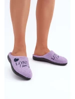 Domácí obuv Dámské pantofle s nápisem a beránkovým kožíškem Inblu ET000027 Fialové