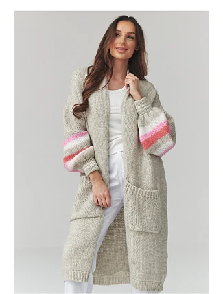 Svetr na zapínání  model 226864 Makadamia