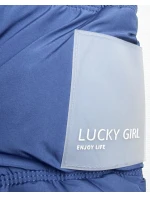 Světle modrá péřová bunda s kapucí (KK60612)