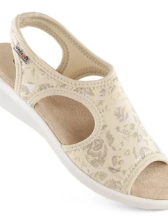 Dámské pohodlné nazouvací sandály béžové Unisoft 7196