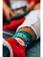 Unisex vánoční ponožky v krabičce – sada 2 párů se Santou a pruhy