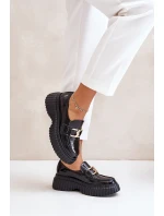 Zazoo 20176 Lakované Polobotky Mokasíny Dámské Z Přírodní Kůže Tmavě Zelené