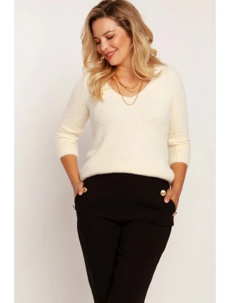 Dámský svetr SWE 249 bílý - MKM Dámský svetr SWE 249 bílý - MKM