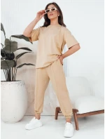 Dámský teplákový komplet RIZNA beige FashionStreet AY1035