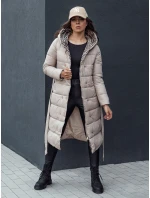 Dámský prošívaný zimní kabát s kapucí GRACE béžový FashionStreet TY4518 Dámský prošívaný zimní kabát s kapucí GRACE béžový FashionStreet TY4518