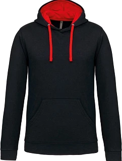 Kariban K 446 Kontrastní mikina s kapucí 20.K446 black/red