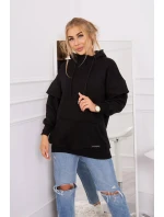 Zateplená mikina s polovičním zipem černá