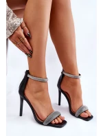 Elegantní Sandály Na Podpatku Černá Patricio
