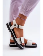 Dámské sandály na platformě Big Star NN274777 Bílé Dámské sandály na platformě Big Star NN274777 Bílé