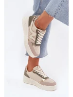 Dámské Tenisky Na Platformě Leopardí Béžové Kelsia