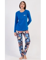 Dámské pyžamo dlouhé Květy