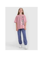 Dívčí tričko oversize s potiskem 4F 4FJRAW25TTSHF2936-54S